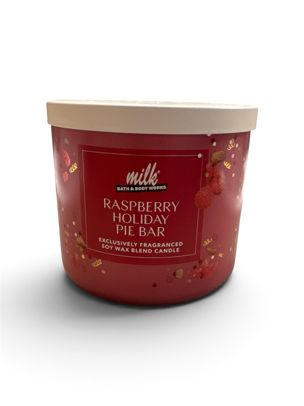 Bath & Body Works Raspberry Holiday Pie Bar Candle - Red - Picture 1 of 3